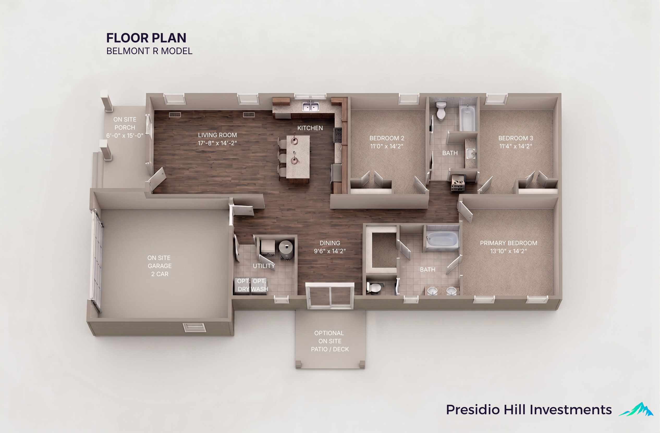 Floor plan of the Belmont R model